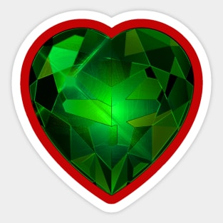 Green Heart Gemstone Sticker